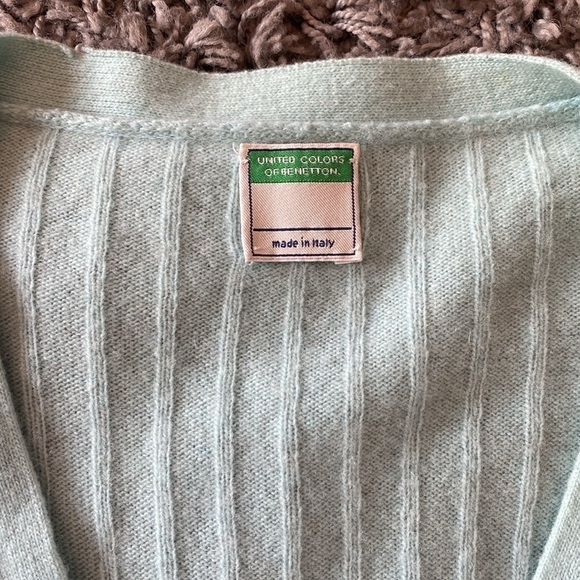 United Colors Of Benetton Button Down Pastel Colors Pattern Cardigan Sweater M - Picture 4 of 11